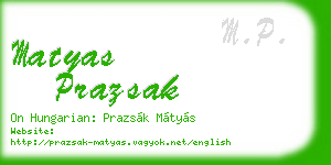 matyas prazsak business card